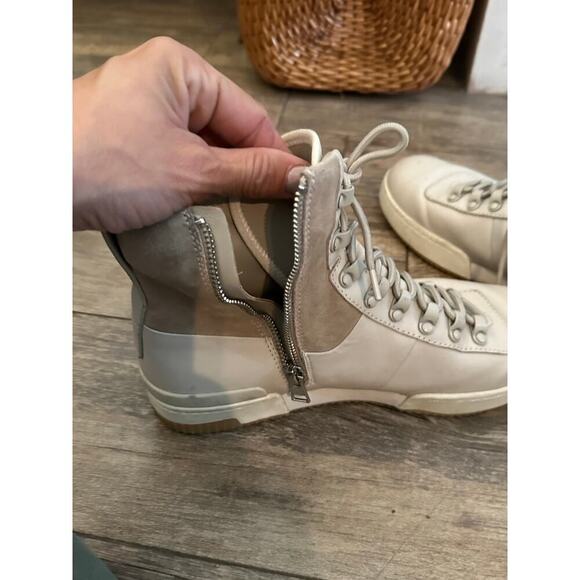 Vince Women's N3461 Rowan White San Remo Lux Leather Lace Up Boots Size 8.5 - Picture 7 of 11